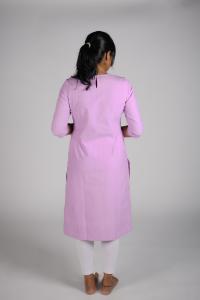 Kēmi Womens Cotton Jewel Neck Kurta with 3/4 Sleeve - Lilac Orchid