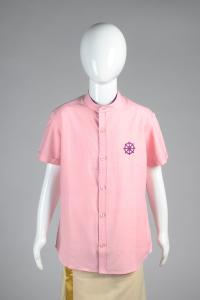 Junior Commando Boys Cotton Solid Half Sleeve Shirt - Powder Pink