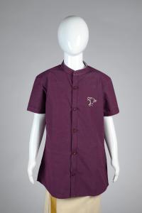 Junior Commando Boys Cotton Solid Half Sleeve Shirt - Deep Purple