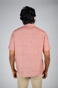 Royal Mint Mens Cotton Solid Regular Fit Half Sleeve Shirt - Candlelight Peach