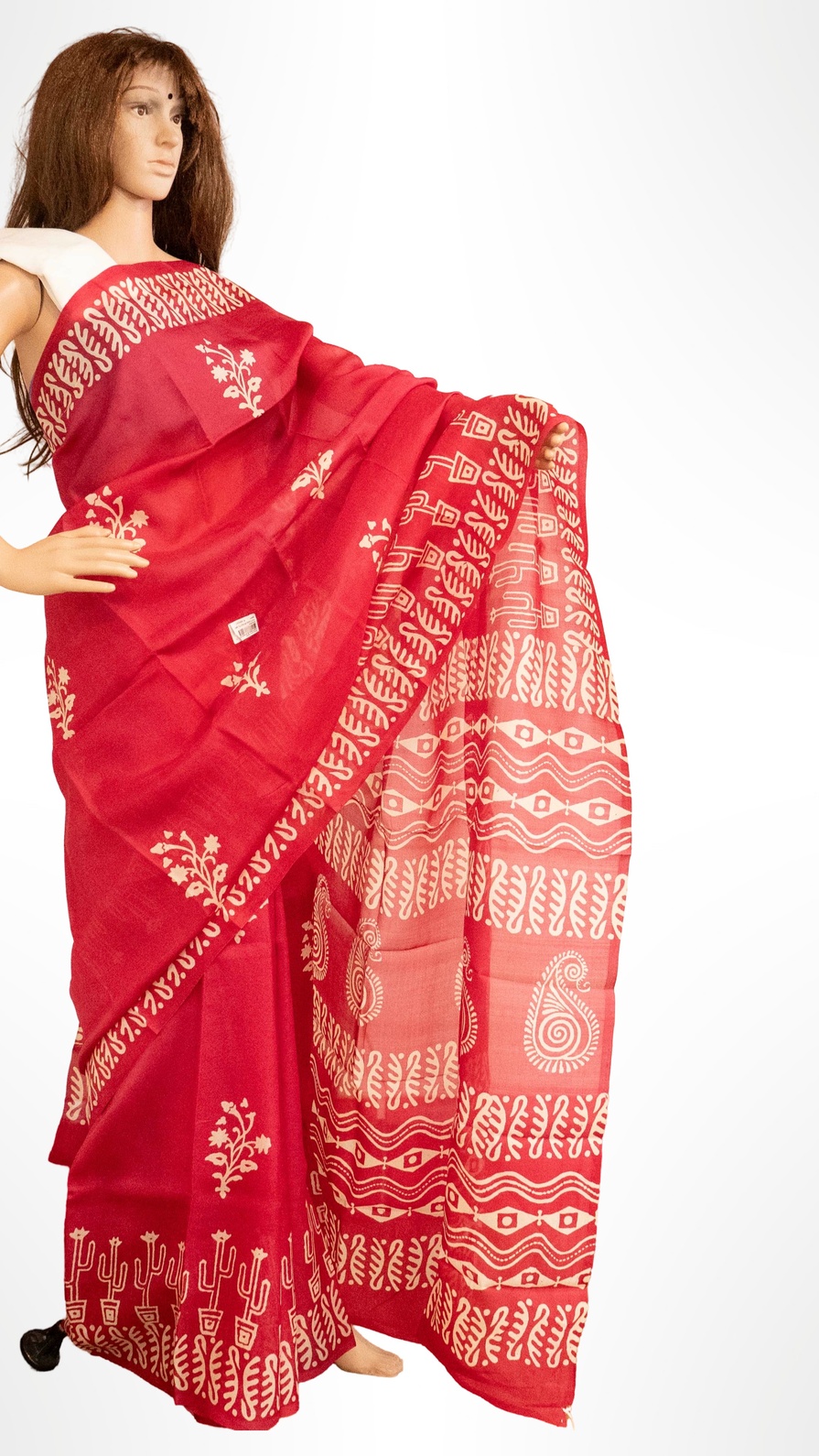Printed silk- Batik Print saree